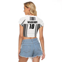 Fiji Rugby Warriors Raglan Cropped T Shirt Masi Tribal Pattern Go Champion 2024