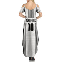 Fiji Rugby Warriors Summer Maxi Dress Masi Tribal Pattern Go Champion 2024 LT03 - Polynesian Pride