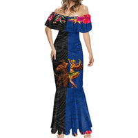 Hawaii and Samoa Together Mermaid Dress Samoan Warrior and Beauty Hula Girl LT03 - Polynesian Pride