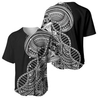 Samoan DNA Art Tattoo Baseball Jersey Polynesian Pattern Black Color LT03 - Polynesian Pride