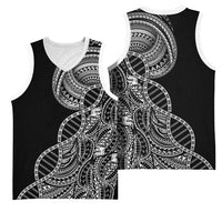 Samoan DNA Art Tattoo Basketball Jersey Polynesian Pattern Black Color LT03 - Polynesian Pride