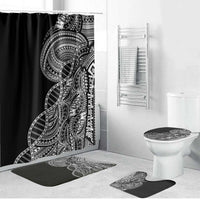 Samoan DNA Art Tattoo Bathroom Set Polynesian Pattern Black Color LT03 Bathroom Set (4 pcs) Black - Polynesian Pride