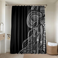 Samoan DNA Art Tattoo Bathroom Set Polynesian Pattern Black Color LT03 Shower Curtain Only Black - Polynesian Pride