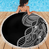 Samoan DNA Art Tattoo Beach Blanket Polynesian Pattern Black Color LT03 - Polynesian Pride
