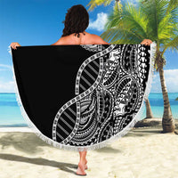 Samoan DNA Art Tattoo Beach Blanket Polynesian Pattern Black Color LT03 - Polynesian Pride