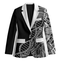 Samoan DNA Art Tattoo Blazer Polynesian Pattern Black Color LT03 Unisex Black - Polynesian Pride