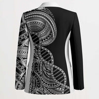 Samoan DNA Art Tattoo Blazer Polynesian Pattern Black Color LT03 - Polynesian Pride