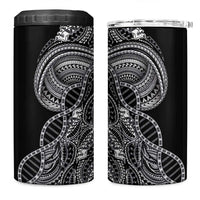 Samoan DNA Art Tattoo 4 in 1 Can Cooler Tumbler Polynesian Pattern Black Color LT03 One Size: 16 oz Black - Polynesian Pride