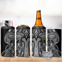 Samoan DNA Art Tattoo 4 in 1 Can Cooler Tumbler Polynesian Pattern Black Color LT03 - Polynesian Pride