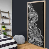 Samoan DNA Art Tattoo Door Cover Polynesian Pattern Black Color LT03 - Polynesian Pride