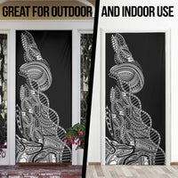 Samoan DNA Art Tattoo Door Cover Polynesian Pattern Black Color LT03 - Polynesian Pride