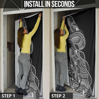 Samoan DNA Art Tattoo Door Cover Polynesian Pattern Black Color LT03 - Polynesian Pride
