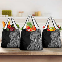 Samoan DNA Art Tattoo Grocery Bag Polynesian Pattern Black Color LT03 3-pack One Size Black - Polynesian Pride