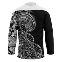 Samoan DNA Art Tattoo Hockey Jersey Polynesian Pattern Black Color LT03 - Polynesian Pride