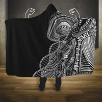 Samoan DNA Art Tattoo Hooded Blanket Polynesian Pattern Black Color LT03 - Polynesian Pride