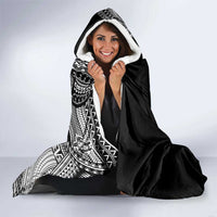 Samoan DNA Art Tattoo Hooded Blanket Polynesian Pattern Black Color LT03 - Polynesian Pride
