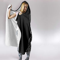 Samoan DNA Art Tattoo Hooded Blanket Polynesian Pattern Black Color LT03 - Polynesian Pride
