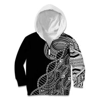Samoan DNA Art Tattoo Kid Hoodie Polynesian Pattern Black Color LT03 Zip Hoodie Black - Polynesian Pride