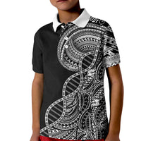 Samoan DNA Art Tattoo Kid Polo Shirt Polynesian Pattern Black Color LT03 Kid Black - Polynesian Pride