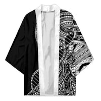 Samoan DNA Art Tattoo Kimono Polynesian Pattern Black Color