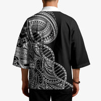 Samoan DNA Art Tattoo Kimono Polynesian Pattern Black Color