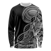 Samoan DNA Art Tattoo Long Sleeve Shirt Polynesian Pattern Black Color LT03 Unisex Black - Polynesian Pride