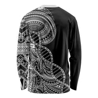 Samoan DNA Art Tattoo Long Sleeve Shirt Polynesian Pattern Black Color LT03 - Polynesian Pride