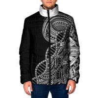 Samoan DNA Art Tattoo Padded Jacket Polynesian Pattern Black Color LT03 Men Black - Polynesian Pride
