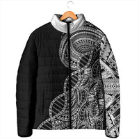 Samoan DNA Art Tattoo Padded Jacket Polynesian Pattern Black Color LT03 - Polynesian Pride