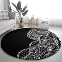 Samoan DNA Art Tattoo Round Carpet Polynesian Pattern Black Color LT03 - Polynesian Pride