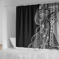 Samoan DNA Art Tattoo Shower Curtain Polynesian Pattern Black Color LT03 - Polynesian Pride