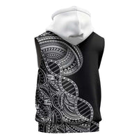 Samoan DNA Art Tattoo Sleeveless Hoodie Polynesian Pattern Black Color LT03 - Polynesian Pride