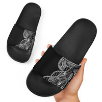 Samoan DNA Art Tattoo Slide Sandals Polynesian Pattern Black Color LT03 - Polynesian Pride