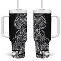 Samoan DNA Art Tattoo Tumbler With Handle Polynesian Pattern Black Color LT03 One Size: 40 oz Black - Polynesian Pride