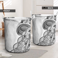 Samoan DNA Art Tattoo Laundry Basket Polynesian Pattern White Color LT03 - Polynesian Pride