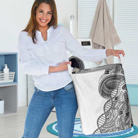 Samoan DNA Art Tattoo Laundry Basket Polynesian Pattern White Color LT03 - Polynesian Pride