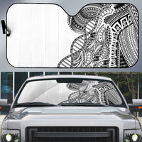 Samoan DNA Art Tattoo Auto Sun Shade Polynesian Pattern White Color LT03 White - Polynesian Pride