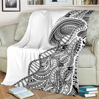 Samoan DNA Art Tattoo Blanket Polynesian Pattern White Color LT03 - Polynesian Pride