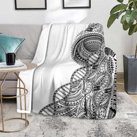 Samoan DNA Art Tattoo Blanket Polynesian Pattern White Color LT03 - Polynesian Pride