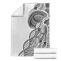 Samoan DNA Art Tattoo Blanket Polynesian Pattern White Color LT03 - Polynesian Pride