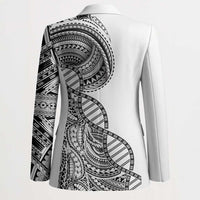 Samoan DNA Art Tattoo Blazer Polynesian Pattern White Color LT03 - Polynesian Pride