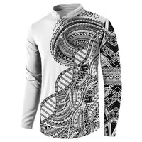 Samoan DNA Art Tattoo Button Sweatshirt Polynesian Pattern White Color LT03 - Polynesian Pride