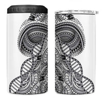 Samoan DNA Art Tattoo 4 in 1 Can Cooler Tumbler Polynesian Pattern White Color LT03 One Size: 16 oz White - Polynesian Pride