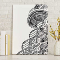 Samoan DNA Art Tattoo Canvas Wall Art Polynesian Pattern White Color LT03 Without Frame White - Polynesian Pride