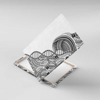 Samoan DNA Art Tattoo Canvas Wall Art Polynesian Pattern White Color LT03 With Frame White - Polynesian Pride