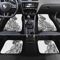 Samoan DNA Art Tattoo Car Mats Polynesian Pattern White Color LT03 Set 4pcs White - Polynesian Pride