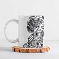 Samoan DNA Art Tattoo Ceramic Mug Polynesian Pattern White Color LT03 White - Polynesian Pride