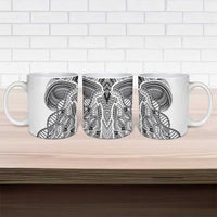 Samoan DNA Art Tattoo Ceramic Mug Polynesian Pattern White Color LT03 - Polynesian Pride