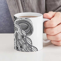 Samoan DNA Art Tattoo Ceramic Mug Polynesian Pattern White Color LT03 - Polynesian Pride
