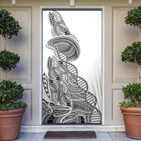Samoan DNA Art Tattoo Door Cover Polynesian Pattern White Color LT03 White - Polynesian Pride